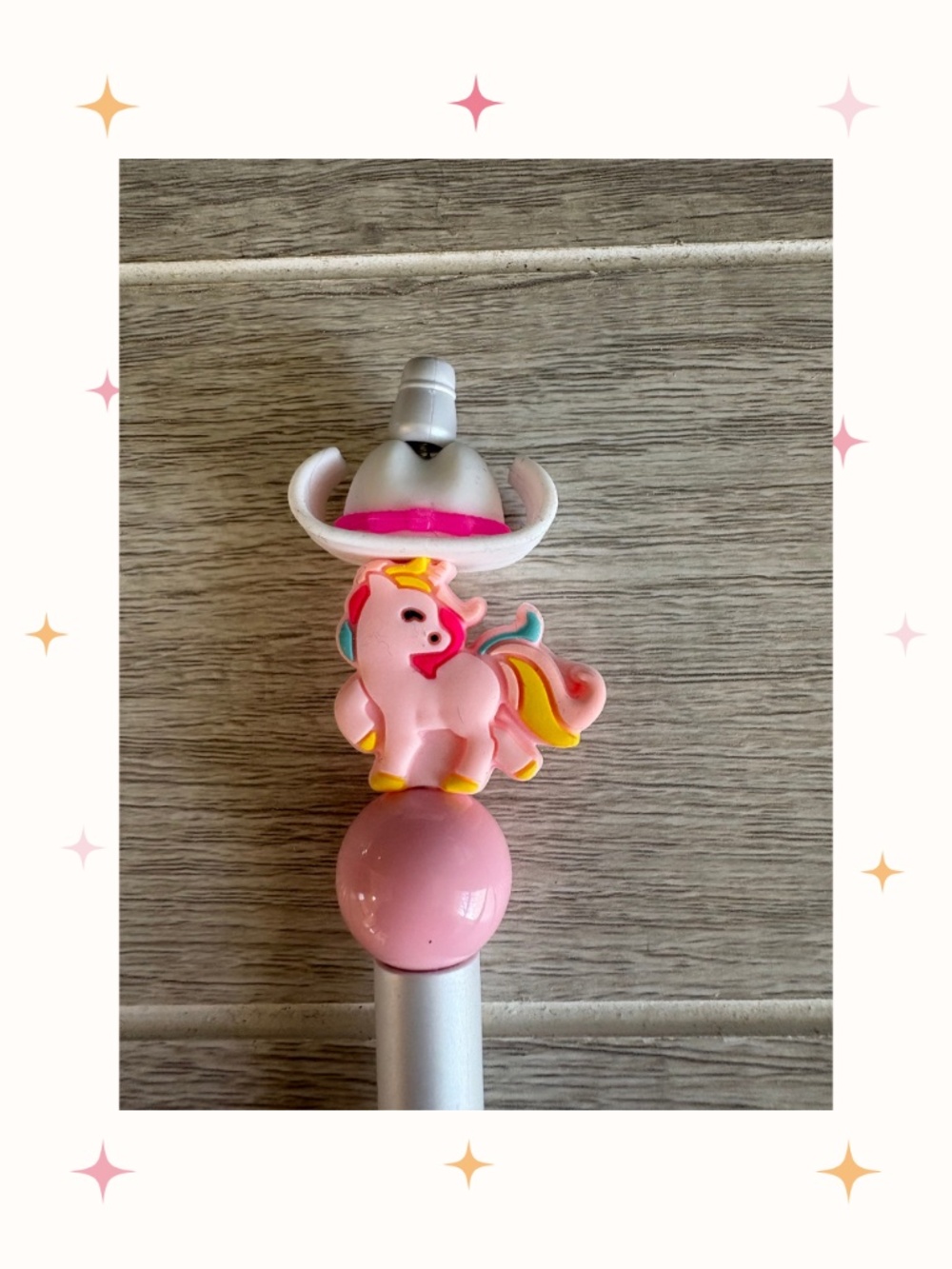 Handmade Cowgirl Unicorn Beaded Pen